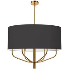 Dainolite ELN-306C-AGB-797 - 6LT Incandescent Pendant, AGB w/ BLK Fabric Shade