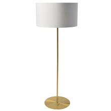 Dainolite MM221F-AGB-790 - 1 Light Drum Floor Lamp with White Shade Aged Brass