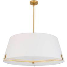 Dainolite PST-324P-AGB-WH - 4 Light Incandescent Pendant Aged Brass with White Fabric shade