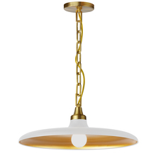 Dainolite QTN-181P-MW-AGB - 1LT Incand Pendant, AGB w/ MW & GLD Shade