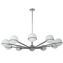 Dainolite SOF-5010C-MB-PC - 10LT Halogen Chandelier, MB/PC with WH Opal Glass