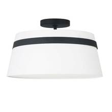 Dainolite SYM-153SF-MB-WH - 3LT Semi-Flush Mount,  MB w/ WH Shade