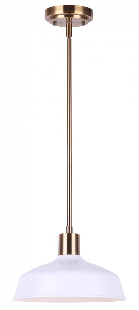 BELLO, IPL1055A01GDW, GD + WH Color, 1 Lt Rod Pendant, 60W Type A, 10.25" W x 9.5 - 57.5" H