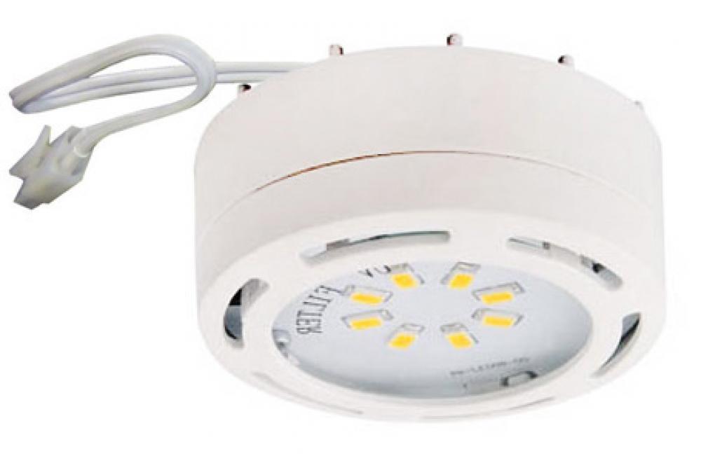 Undercabinet,120v Linkable LED Puck Light, White,1 Light Kit, 8 LEDs,3000K, 275Lumens,4 Watt