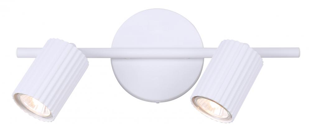 REXTON 2 Light 14 in. Ceiling/Wall Matte White Track Light Kit with Matte White Metal Shade