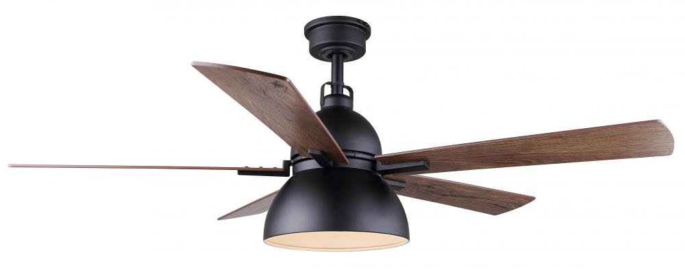 Lyric 52" Indoor Standard Matte Black Ceiling Fan w/ Vintage LED Bulbs Included with Remote Incl