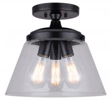 Canarm IPL1097A03BK13 - Declan 3 Light Pendant, Black Finish