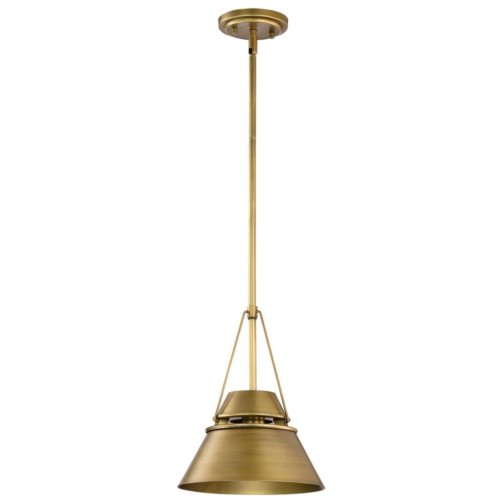 Adina 1 Light Small Pendant; Natural Brass Finish