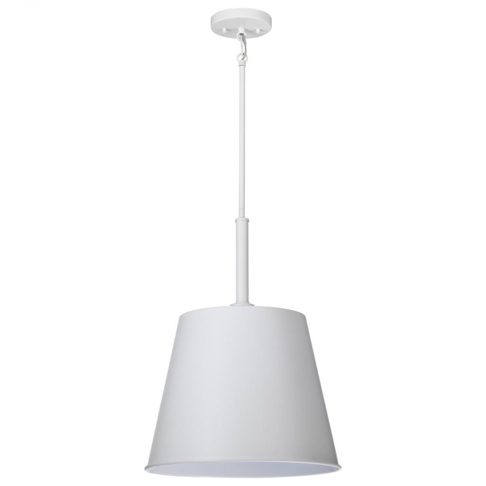 Alexis 1 Light Large Pendant; Matte White Finish