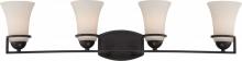 Nuvo 60/5584 - 4-Light Vanity Light Fixture in Sudbury Bronze Finish with Satin White Glass