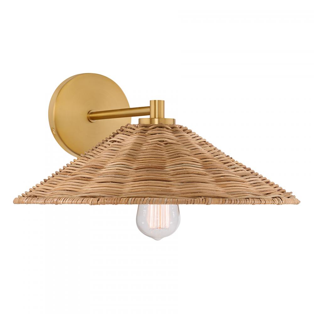 1-Light Wall Sconce in Natural Brass