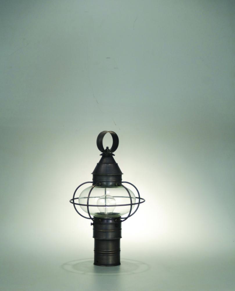 Caged Onion Post Dark Antique Brass Medium Base Socket Optic Glass