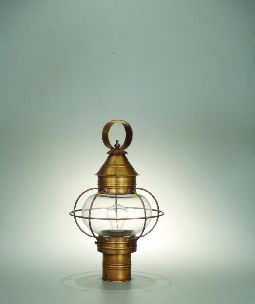 Caged Onion Post Antique Copper Medium Base Socket Optic Glass