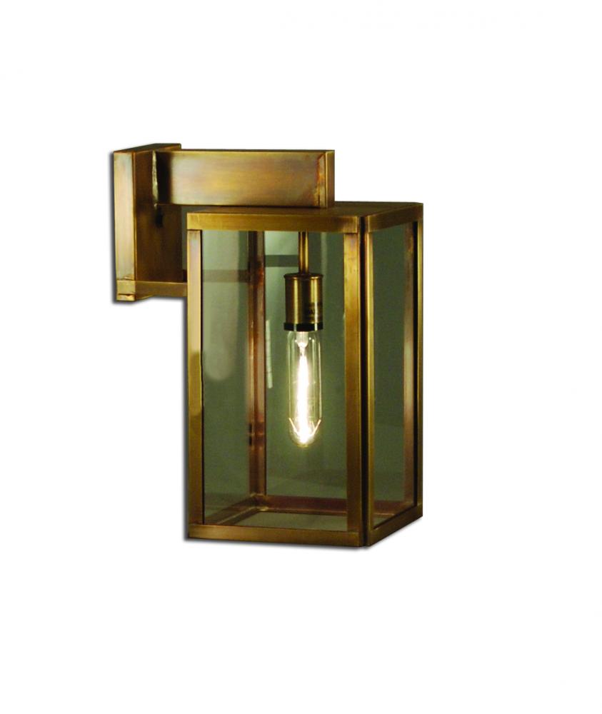 Midtown Small Wall Bracket Dark Brass Medium Base Socket Clear Seedy Glass