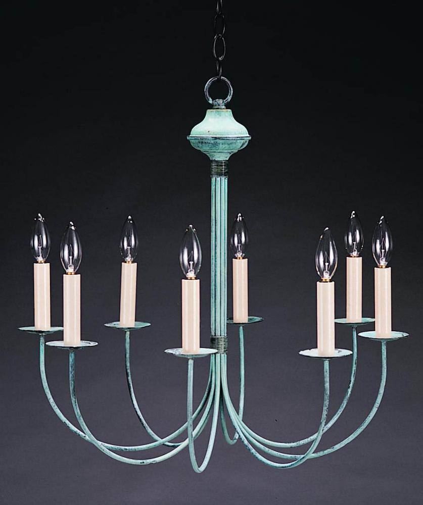 Hanging J-Arms Dark Brass 8 Candelabra Sockets