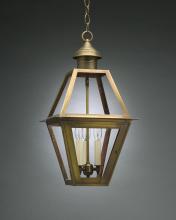 Northeast Lantern 1012-DB-LT3-SMG - Hanging Dark Brass 3 Candelabra Sockets Seedy Marine Glass