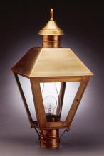 Northeast Lantern 1113-DB-LT3-SMG - Post Dark Brass 3 Candelabra Sockets Seedy Marine Glass