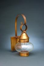 Northeast Lantern 2021-AC-MED-OPT - Onion Wall No Cage Antique Copper Medium Base Socket Optic Glass