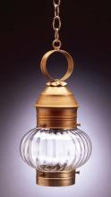 Northeast Lantern 2032-AC-MED-OPT - Onion Hanging No Cage Antique Copper Medium Base Socket Optic Glass