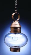 Northeast Lantern 2042-DAB-MED-CSG - Onion Hanging No Cage Dark Antique Brass Medium Base Socket Clear Seedy Glass