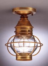 Northeast Lantern 2514-AC-MED-OPT - Caged Onion Flush Antique Copper Medium Base Socket Optic Glass