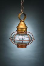 Northeast Lantern 2522-AC-MED-CLR - Caged Onion Hanging Antique Copper Medium Base Socket Clear Glass