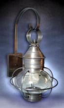 Northeast Lantern 2531-VG-MED-CSG - Caged Onion Wall Verdi Gris Medium Base Socket Clear Seedy Glass