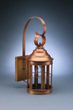 Northeast Lantern 3317-DAB-MED-FST - Cone Top Wall With Top Scroll Dark Antique Brass Medium Base Socket Seedy Marine Glass Ope