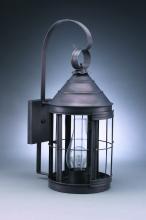 Northeast Lantern 3337-DAB-CIM-CSG - Cone Top Wall With Top Scroll Dark Antique Brass Medium Base Socket With Chimney Clear See