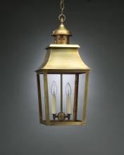 Northeast Lantern 5542-DB-LT2-CSG - Pagoda Hanging Dark Brass 2 Candelabra Sockets Clear Seedy Glass