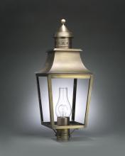 Northeast Lantern 5553-AC-LT3-SMG - Pagoda Post Antique Copper 3 Candelabra Sockets Seedy Marine Glass