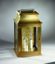 Northeast Lantern 5631-VG-LT3-SMG - Pagoda Wall Verdi Gris 3 Candelabra SocketsSeedy Marine Glass