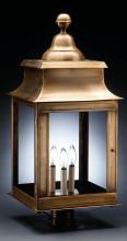 Northeast Lantern 5653-DB-LT3-CLR - Pagoda Post Dark Brass 3 Candelabra Sockets Clear Glass