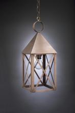 Northeast Lantern 7042-VG-MED-CSG - Pyramid Top X-Bars Hanging Verdi Gris Medium Base Socket Clear Seedy Glass