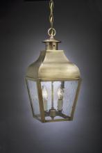 Northeast Lantern 7632-AC-LT2-CLR - Curved Top Hanging Antique Copper 2 Candelabra Sockets Clear Glass