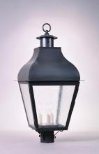 Northeast Lantern 7643-DB-LT3-CSG - Curved Top Post Dark Brass 3 Candelabra Sockets Clear Seedy Glass