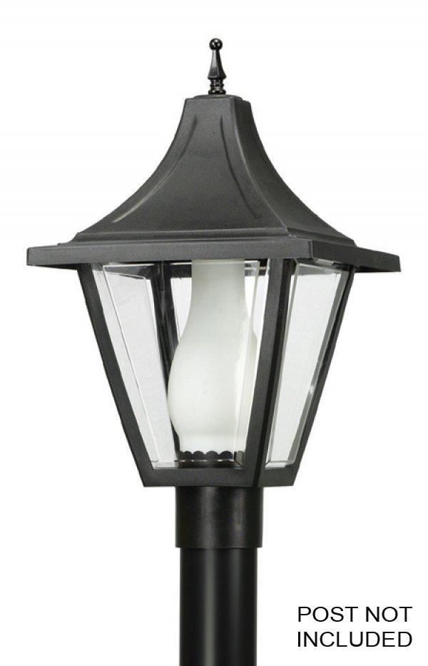 VANGUARD POST LANTERN BLACK W/CLEAR BEVELED LENS