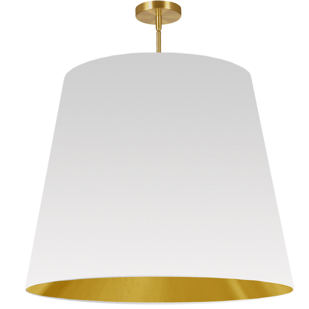 1LT Oversized Drum Pendant X-Large, WH/GLD Shade