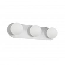 Dainolite BUR-3W-PC-WH - 3LT Vanity, PC w/ WH Opal Glass