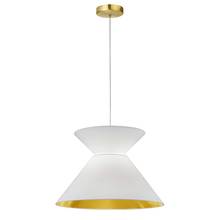 Dainolite PAT-181P-AGB-692 - 1LT Patricia Pendant, WHT/GLD Shade, AGB