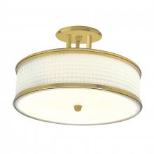 ELK Home 5666-SB-WG - Prism 16.75'' Wide 3-Light Semi Flush Mount - Satin Brass